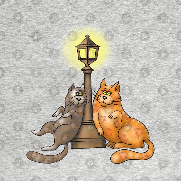 Cute Cat Lovers Rendezvous by ROSHARTWORK